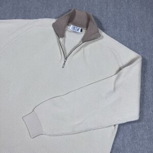 VTG TUTTLE Golf Mens Cashmere Blend 1/4 Zip Sweater Large Made In Scotland